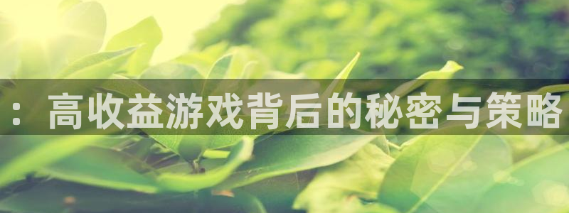 新城平台注册：：高收益游戏背后的秘密与策略